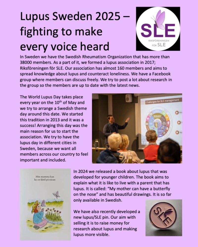 Image for the Tweet beginning: 🇸🇪 Spotlight on Lupus Sweden!

💜